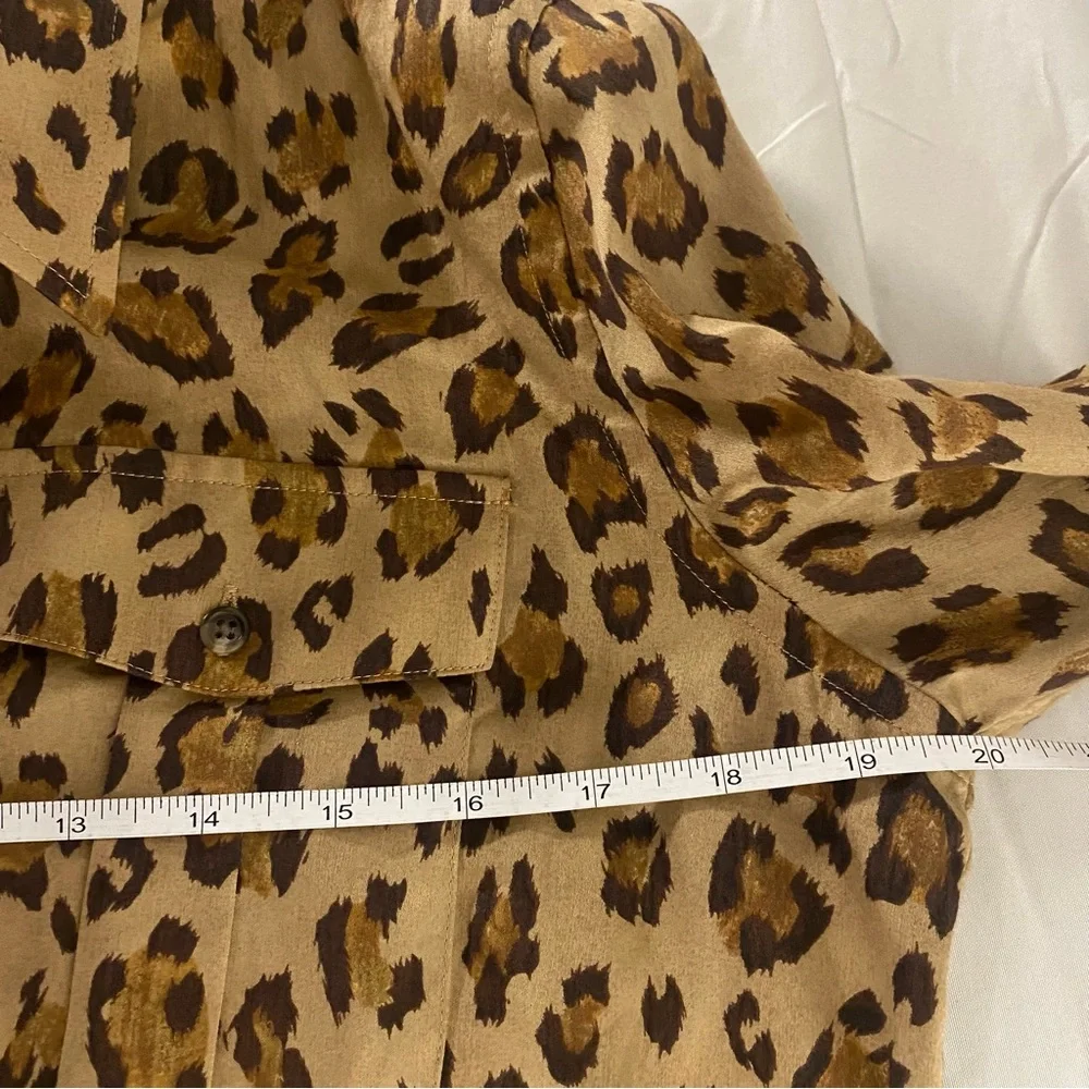 Lauren Ralph Lauren Leopard Cheetah Button Down Shirt, Size Petite Large - Picture 6 of 7